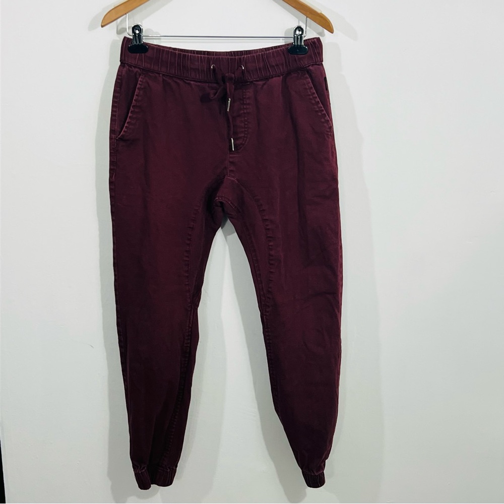 Ring Of Fire Maroon Men's Jogger Pull On Pants Elastic Waist Band Size L